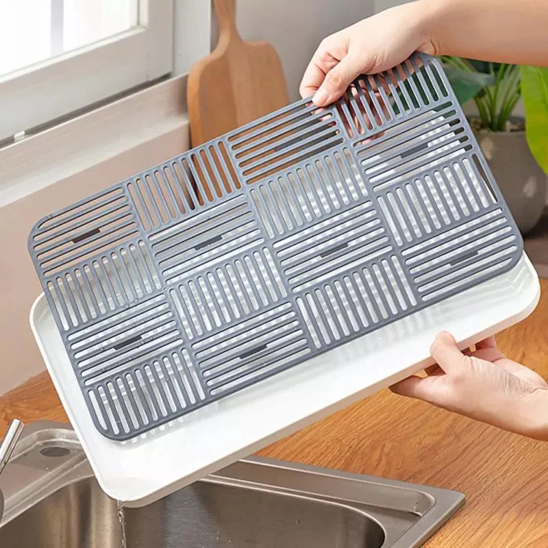 Meal Prep Organizer - Plastic Drain Rack Dish Cup Drainer