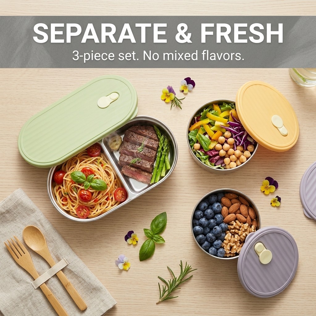 Microwavable 304 Stainless Ste - Meal Prep Dinners บทวิจารณ์และราคา