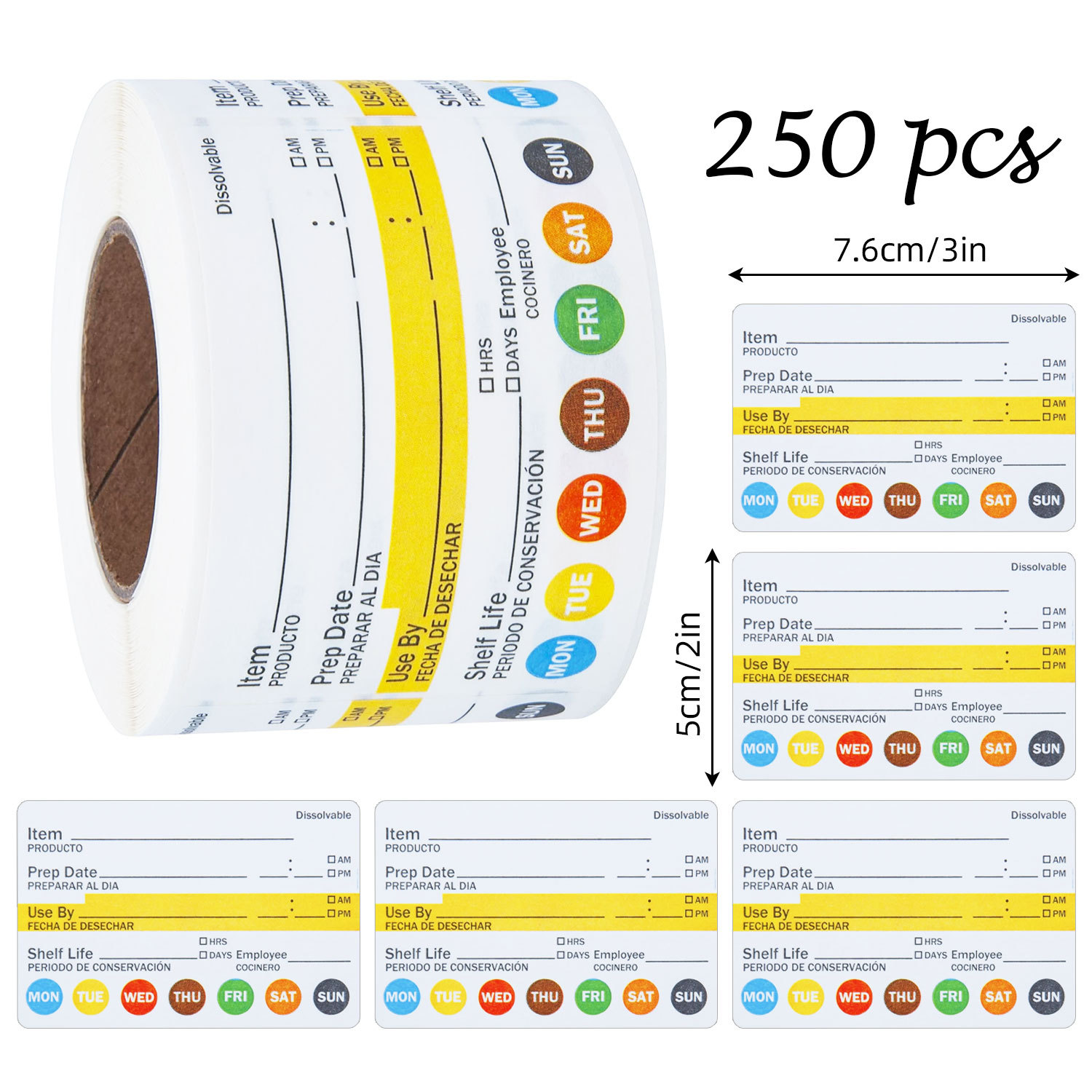 250Pcs/Roll Food Date Labels W - Meal Prep Dinners บทวิจารณ์และราคา