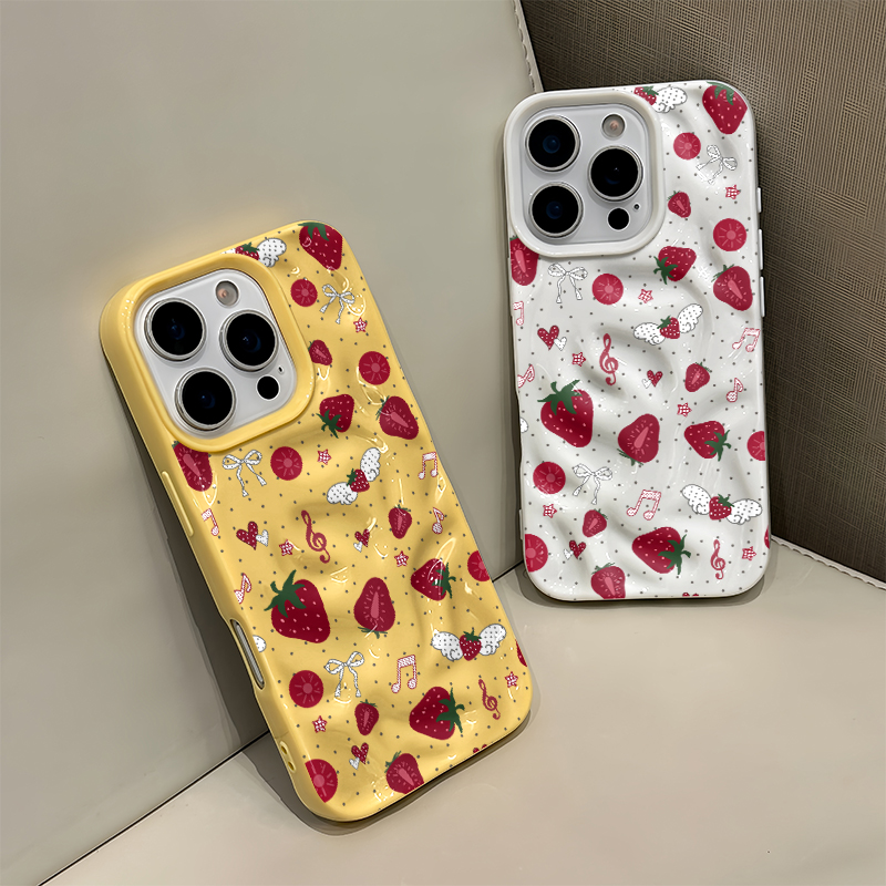 Cute 3D Wrinkle Case For iPhon - Strawberry Huller บทวิจารณ์และราคา