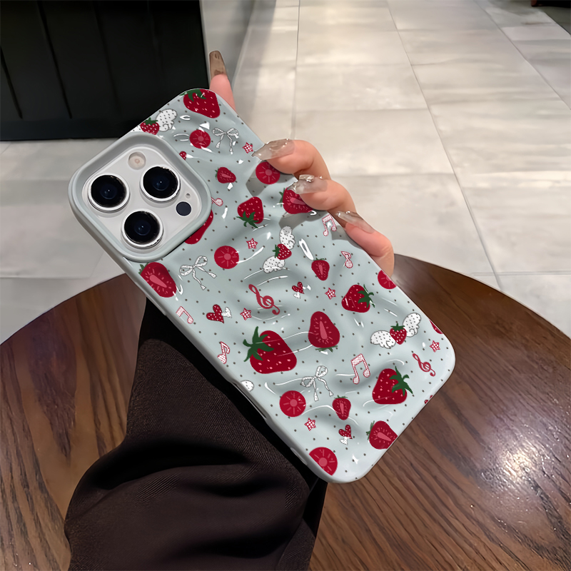 Cute 3D Wrinkle Case For iPhon - Strawberry Huller บทวิจารณ์และราคา