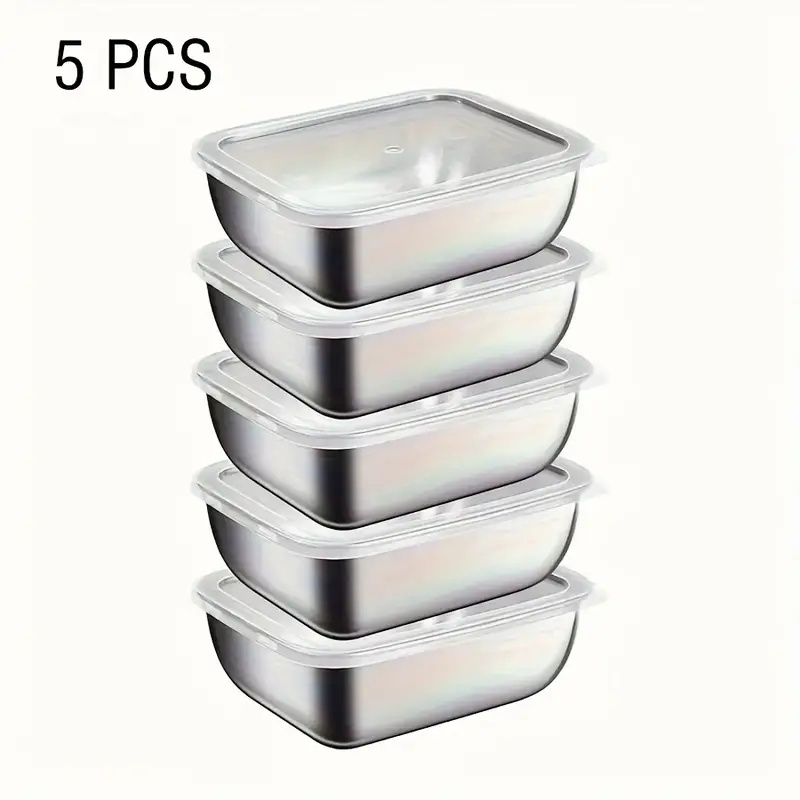 5-Piece Stainless Steel Food S - Meal Prep Dinners บทวิจารณ์และราคา