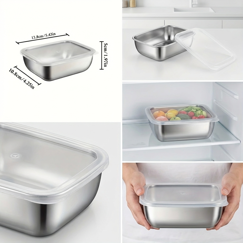 5PCS Stainless Steel Food Stor - Meal Prep Recipes บทวิจารณ์และราคา