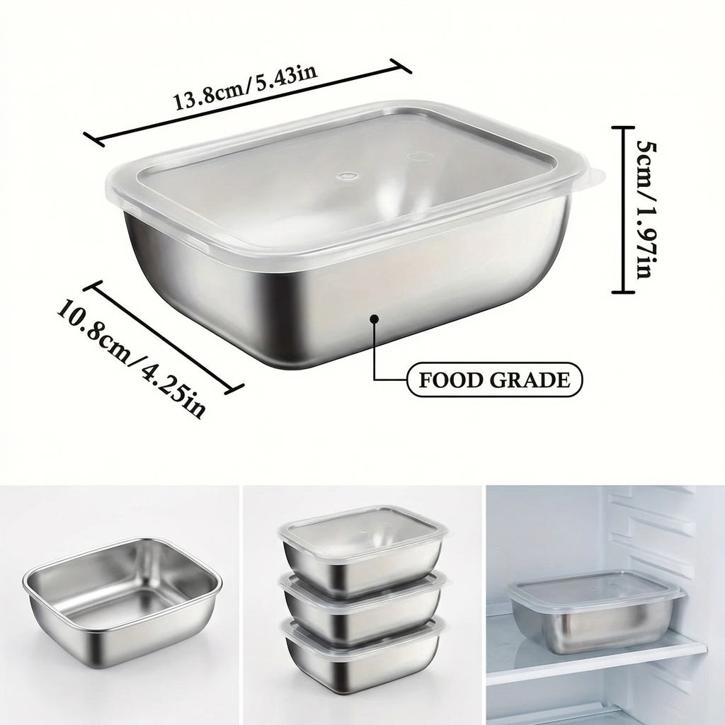 5PCS Stainless Steel Food Stor - Meal Prep Recipes บทวิจารณ์และราคา