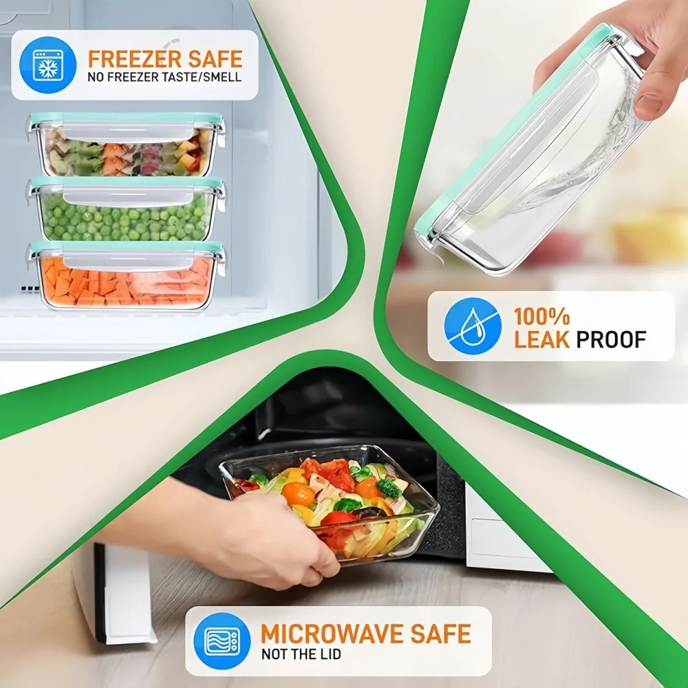 BPA-Free Glass Lunch Box Recta - Meal Prep Burrito บทวิจารณ์และราคา