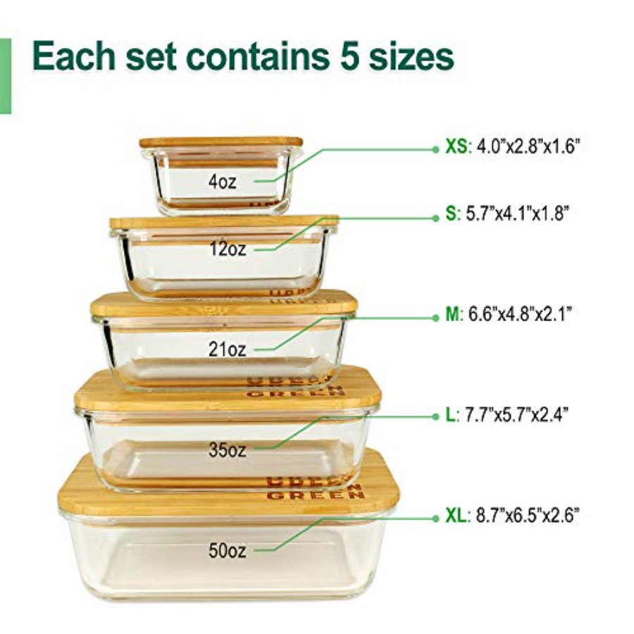 Glass Containers with Bamboo L - Meal Prep Organizer บทวิจารณ์และราคา