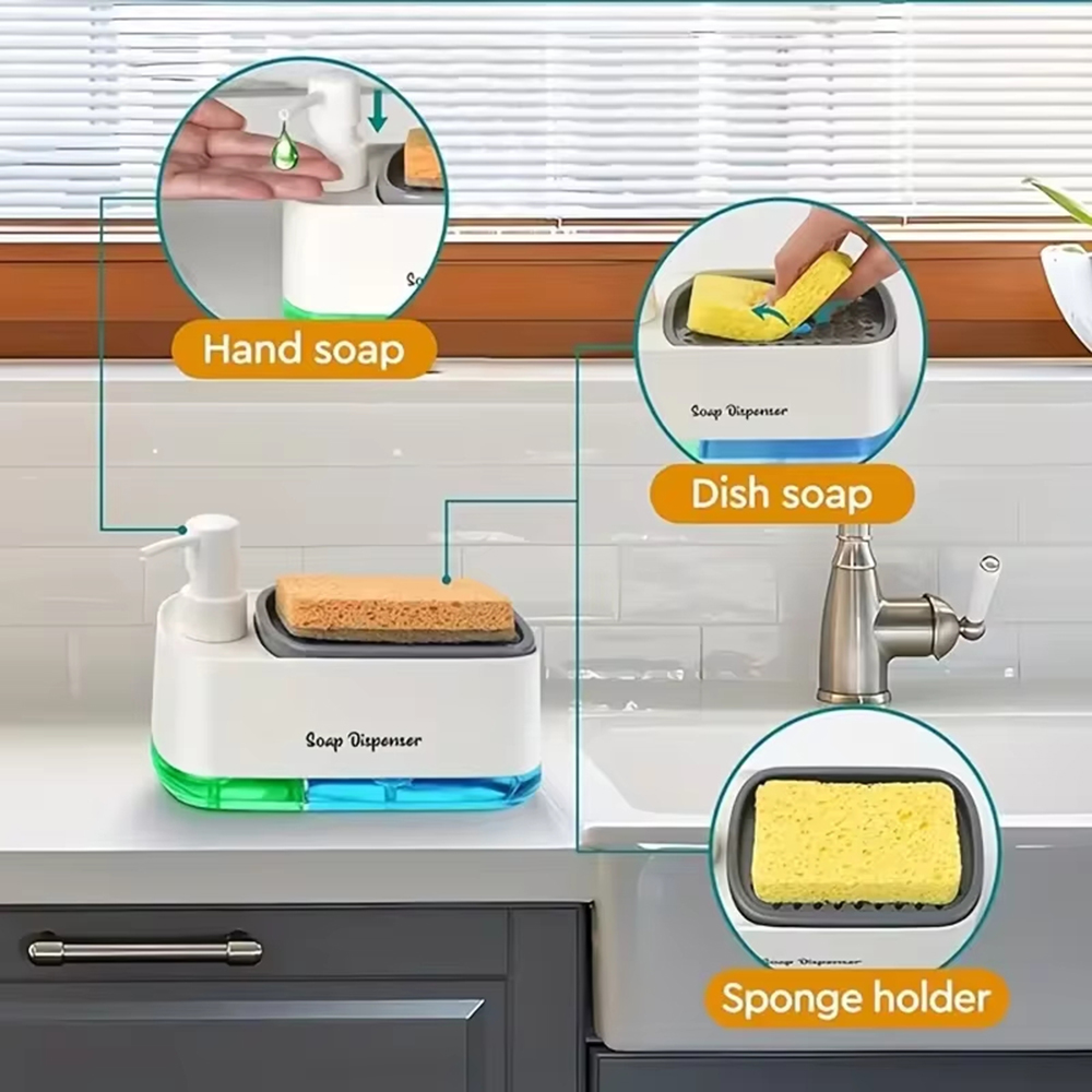 3-in-1 Hand And Dish Soap Disp - Meal Prep Organizer บทวิจารณ์และราคา