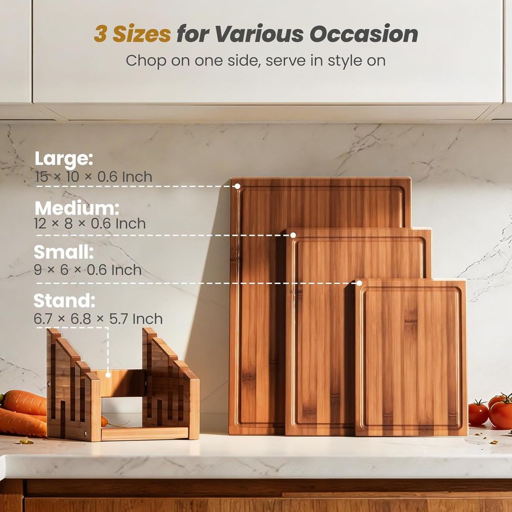 Triple-Sided Bamboo Chopping B - Meal Prep Recipes บทวิจารณ์และราคา
