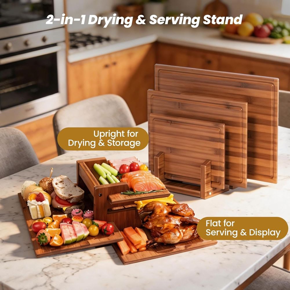 Triple-Sided Bamboo Chopping B - Meal Prep Recipes บทวิจารณ์และราคา