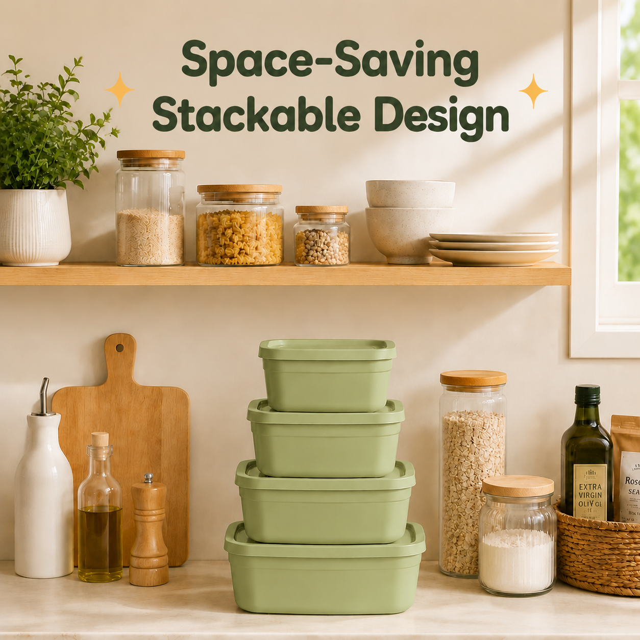 4Pcs Stackable Food Storage Co - Meal Prep Organizer บทวิจารณ์และราคา