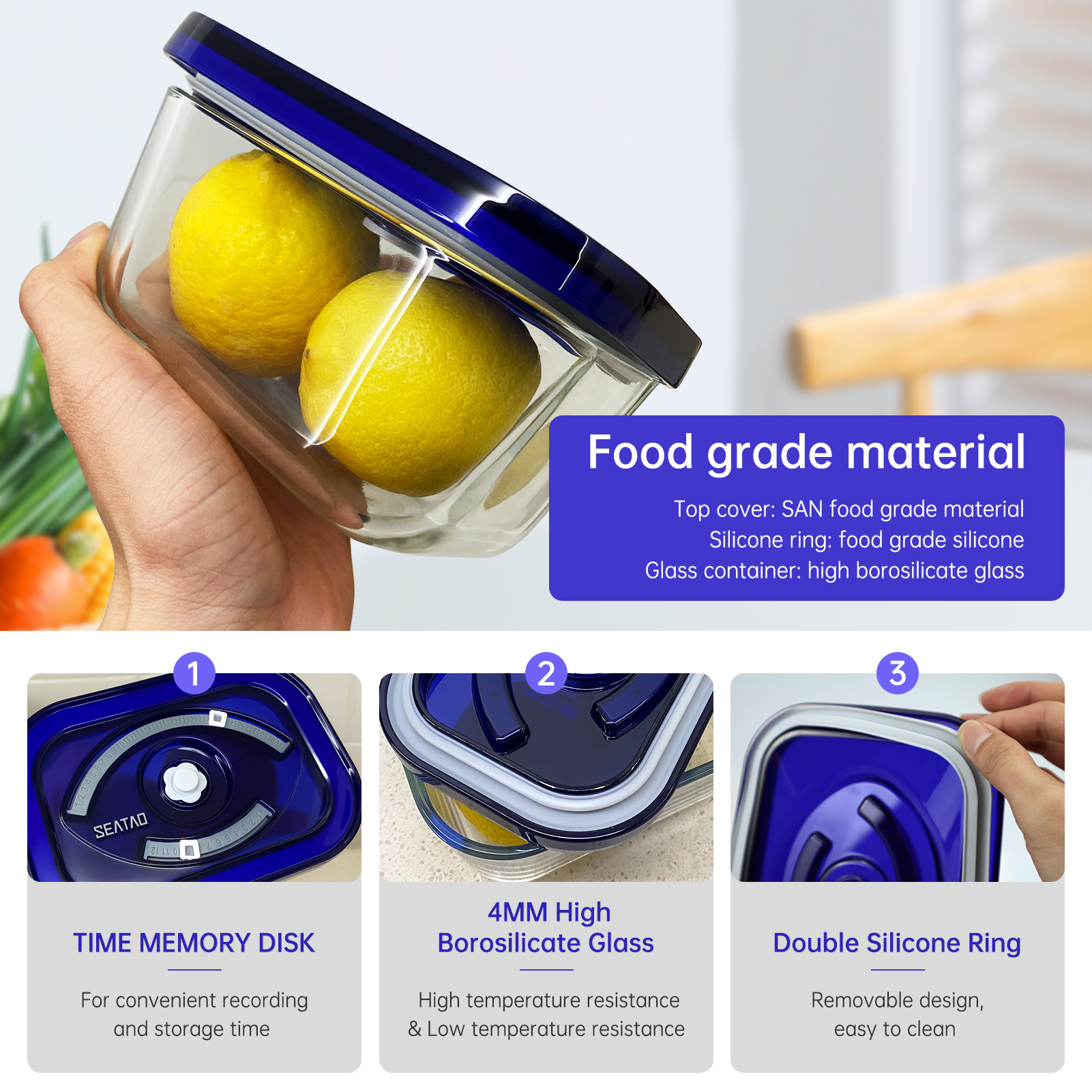SEATAO Glass Food Storage Cont - Meal Prep Dinners บทวิจารณ์และราคา